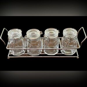 Mini Apothecary/Condiment Jars with Rack